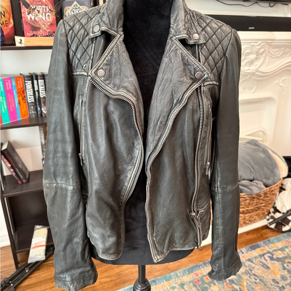 All Saints Cargo Leather Jacket